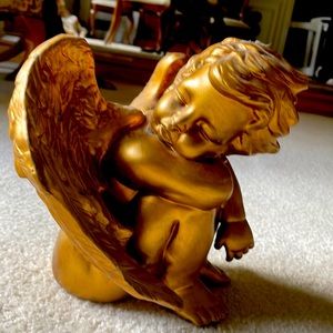 Antique Gold Sleeping Angel